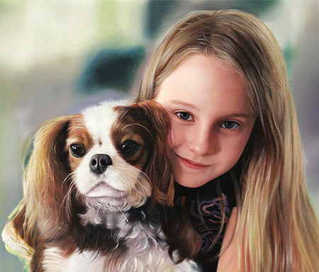 Person with a dog or cat